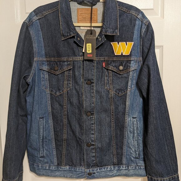 Levi's Washington Commanders Redskins Premium Denim Jacket Men's XL NWT - Picture 1 of 5